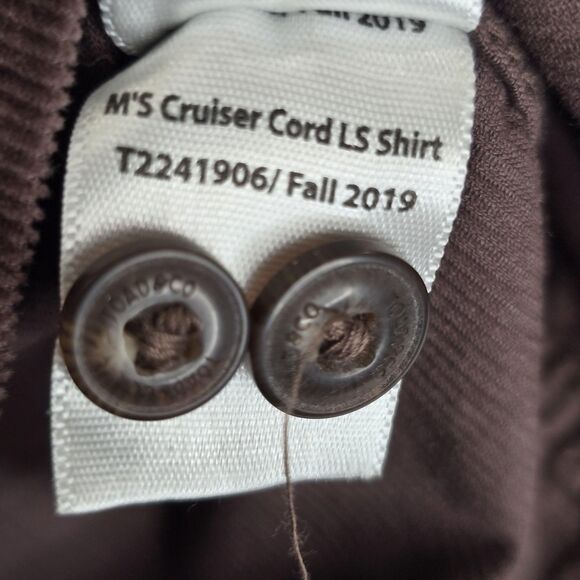 Toad&Co Shirt Mens Large Brown Cruiser Corduroy Long Sleeve Button Ridged Wales - Picture 12 of 15